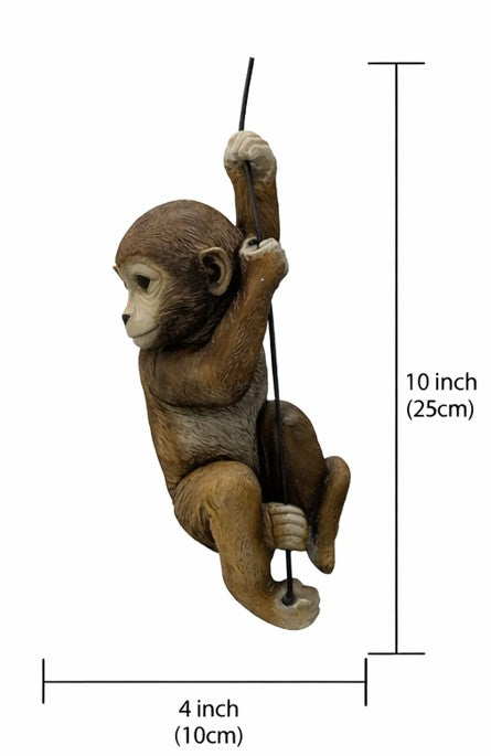 Playful Hanging Monkey Statue