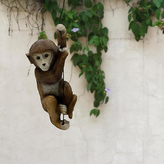 Playful Hanging Monkey Statue