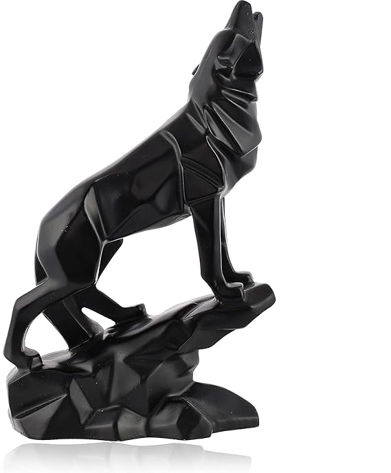 Midnight Wolf Diamond Sculpture