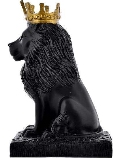 Crowned Lion Statue – Regal Home Decor