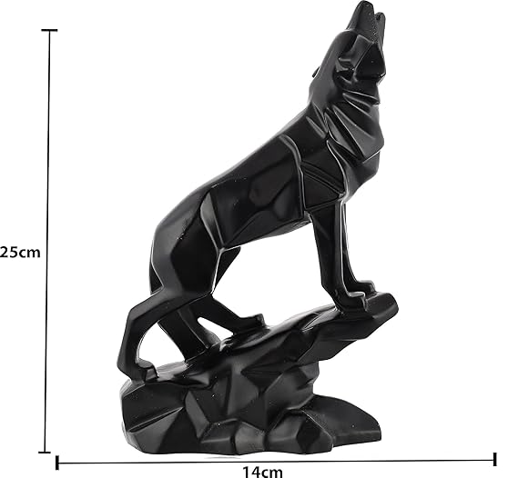 Midnight Wolf Diamond Sculpture