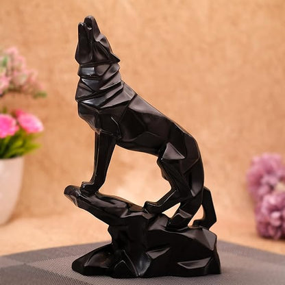 Midnight Wolf Diamond Sculpture