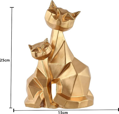 Cat Family Sculpture – Handcrafted Décor