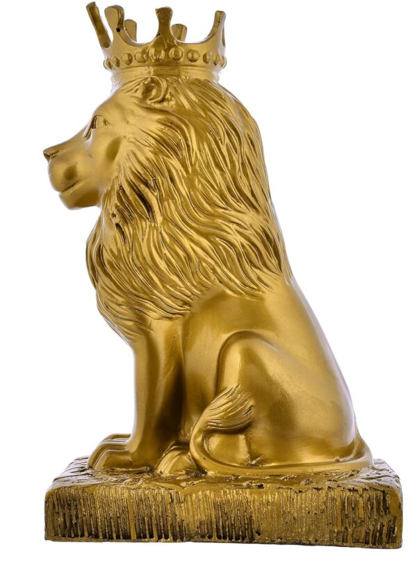 Crowned Lion Statue – Regal Home Decor