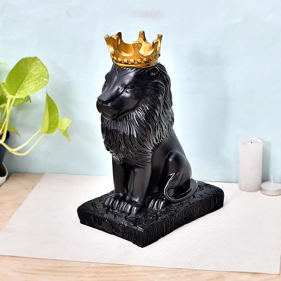 Crowned Lion Statue – Regal Home Decor