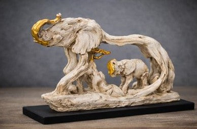 Handicraft Elephant Family Figurine for Home Decor
