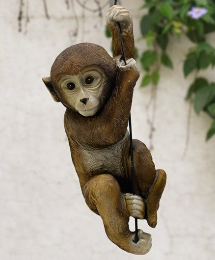 Playful Hanging Monkey Statue
