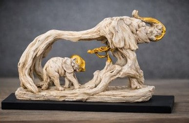 Handicraft Elephant Family Figurine for Home Decor